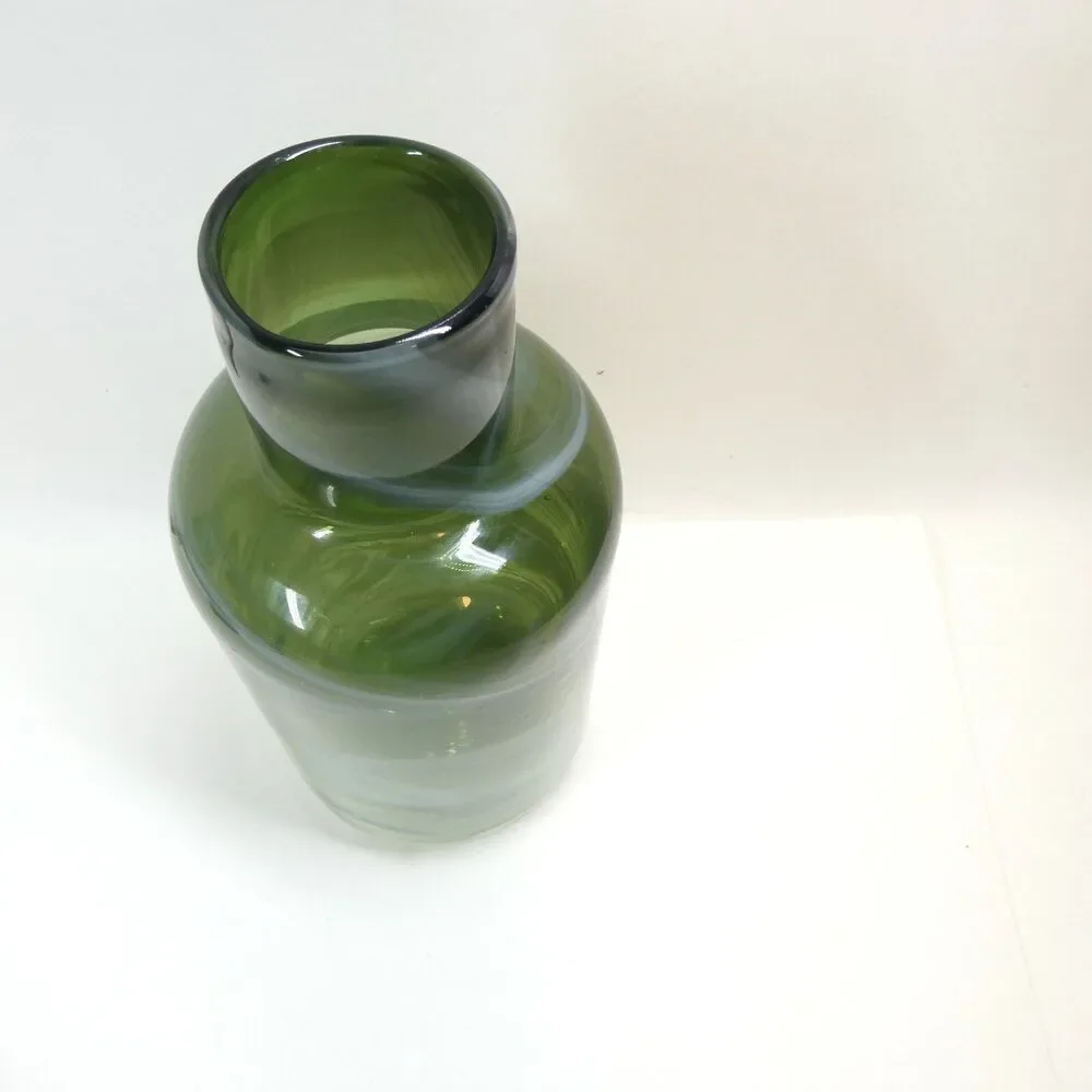 Ikea Iina Vuorivirta Green Swirl Glass Vase 2017 MCM